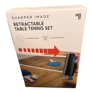 Retractable Table Tennis Set 2 Paddles 3 Balls Net Bag Sharper Image